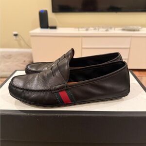 Men's Gucci Black Leather Drivers 5 1/2 - Fit like 7